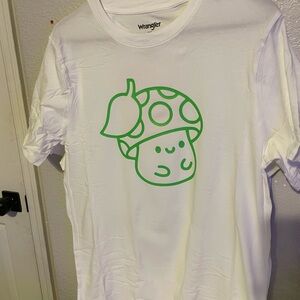 Wrangler White Tee with Green Graphic